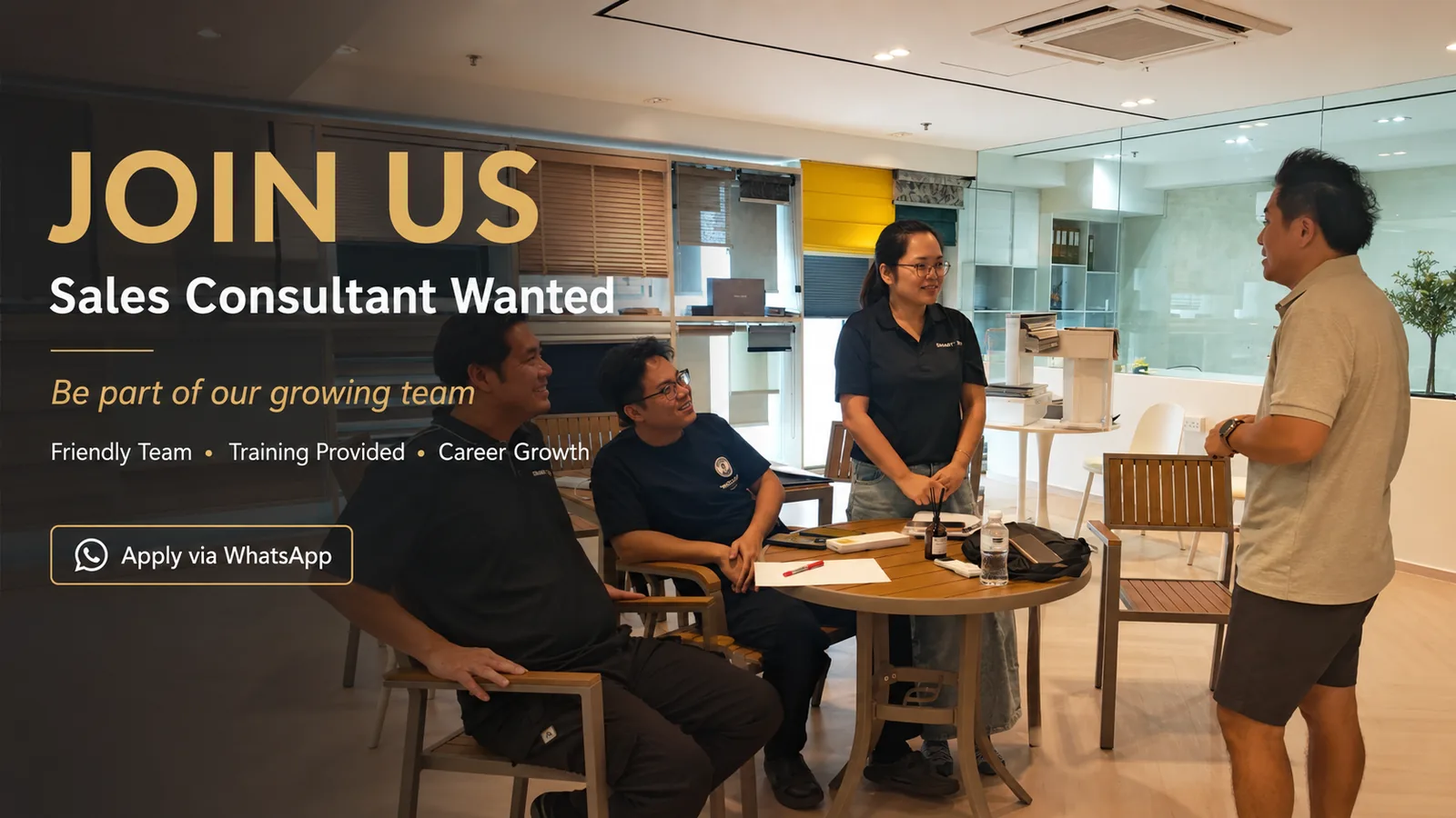 BlindXpert Join Us Sales Consultant recruitment banner